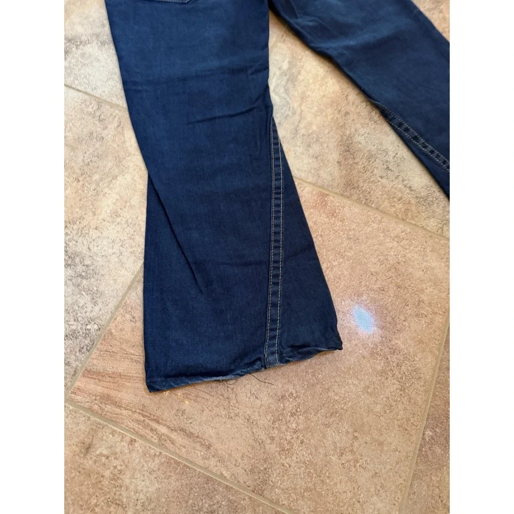 Men's Vintage Y2K True Religion-Made In USA-Orange Big T Jeans Row 36 Seat 34